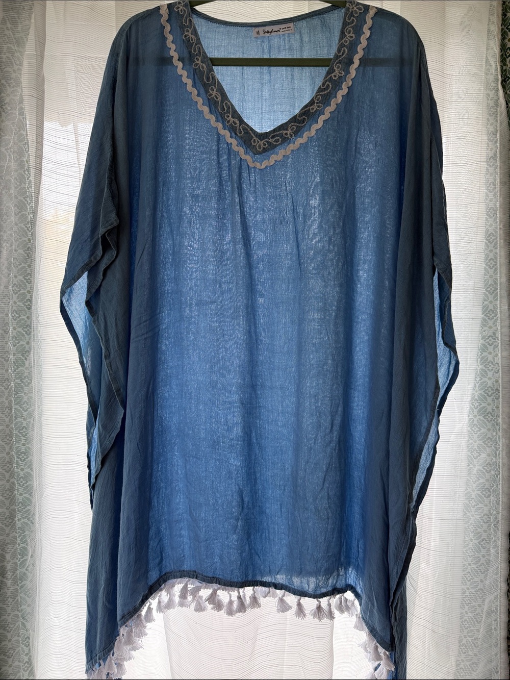 Lightweight Blue Women’s Swim Coverup Kaftan